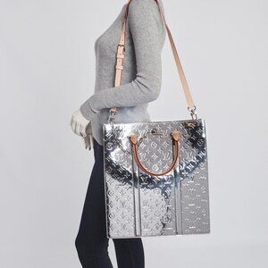 Louis Vuitton Limited Edition Silver Monogram Miroir Sac Plat Bag
